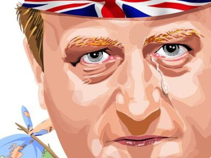 Caricatura del primer ministro brit&aacute;nico, David Cameron.