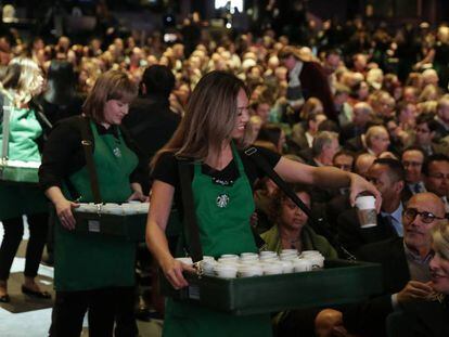 Empleadas de Starbucks en una reunión de la compañía en Seattle. 