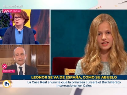 Captura de pantalla del programa 'La hora de La 1' con el rótulo sobre la princesa Leonor.