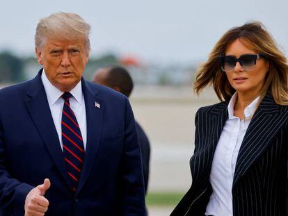 Donald Trump y Melania Trump en Cleveland, Ohio, el 29 de septiembre