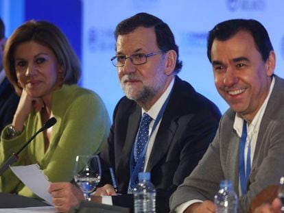 Cospedal, Rajoy y Martínez-Maillo, en el congreso del PP.