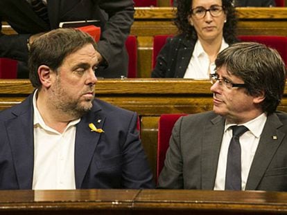 Junqueras y Puigdemont, el pasado 26 de octubre.