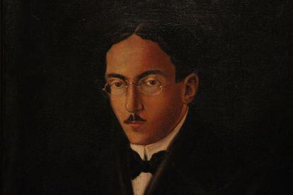 Retrato de Fernando Pessoa, pintado por Adolfo Rodr&iacute;guez Casta&ntilde;&eacute;.