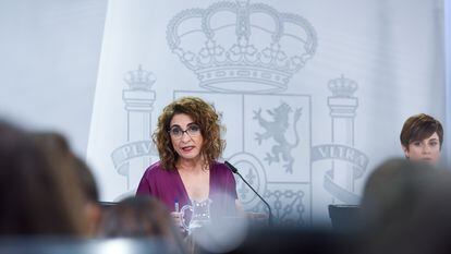 La titular de Hacienda y Función Pública, María Jesús Montero, intervenía este martes durante una rueda de prensa posterior al Consejo de Ministros.