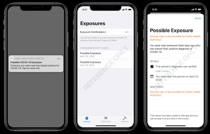 Ejemplo de app contra la covid19 creado por Apple y Google