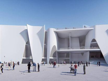 Maqueta virtual del proyecto de Toyo Ito para el Hermitage de Barcelona.