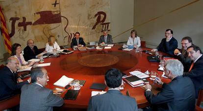 El Gobierno catalán en su reunión de ayer, la última antes de las vacaciones de agosto.