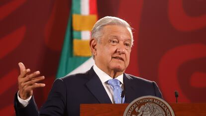 El presidente de México, Andrés Manuel López Obrador, en su conferencia de prensa de este lunes.