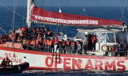 Migrantes rescatados la semana pasada por el 'Astral' de Proactiva Open Arms.