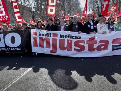Manifestación contra la reforma laboral, en marzo de 2012 en Madrid. 