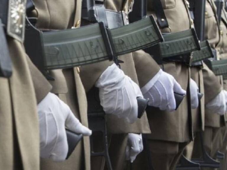 Detalle de una hilera de militares durante el pasado desfile de las Fuerzas Armadas, celebrado el 12 de octubre de 2019.