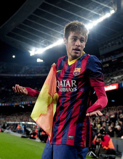 Neymar, durante un partido en el Camp Nou.