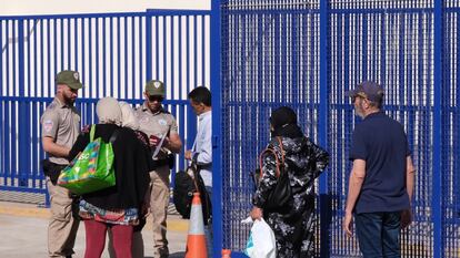 La frontera del Tarajal entre España y Marruecos en la parte española, este martes.