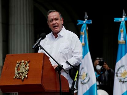 Alejandro Giammattei, presidente de Guatemala, da un mensaje luego que se declarara a Guatemala como la capital iberoamericana Pro Vida.