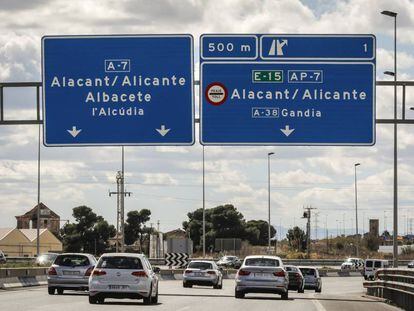 Tramo de la AP-7 en dirección a Alicante.