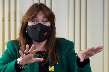 La presidenta del parlamento de Catalunya, Laura Borràs, en una imagen de este lunes.