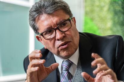 El senador de Morena, Ricardo Monreal, durante una entrevista con EL PAÍS en Ciudad de México, el 29 de septiembre de 2021.