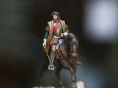 Miniatura de un soldado de plomo del siglo XVII.