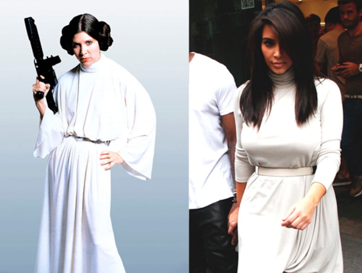 Duelo de túnicas blancas: ¿la princesa Leia o Kim Kardashian? | Famosos