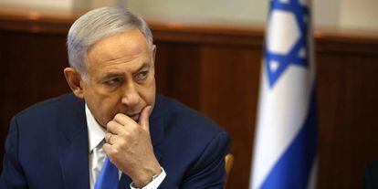 El primer ministro israel&iacute;, Benjam&iacute;n Netanyahu, durante una reuni&oacute;n semanal del Gobierno.