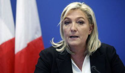 La l&iacute;der del Frente Nacional, Marine Le Pen, el viernes en Nanterre.