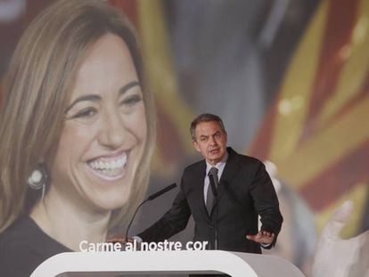 Zapatero ret homenatge a qui va ser ministra en el seu Govern, Carme Chacón.