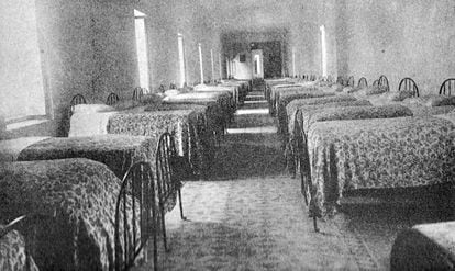 Aspecto de los dormitorios del hospicio en los 70.