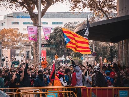 Protestas en Barcelona tras la sentencia del juicio al procés, en octubre del 2019.