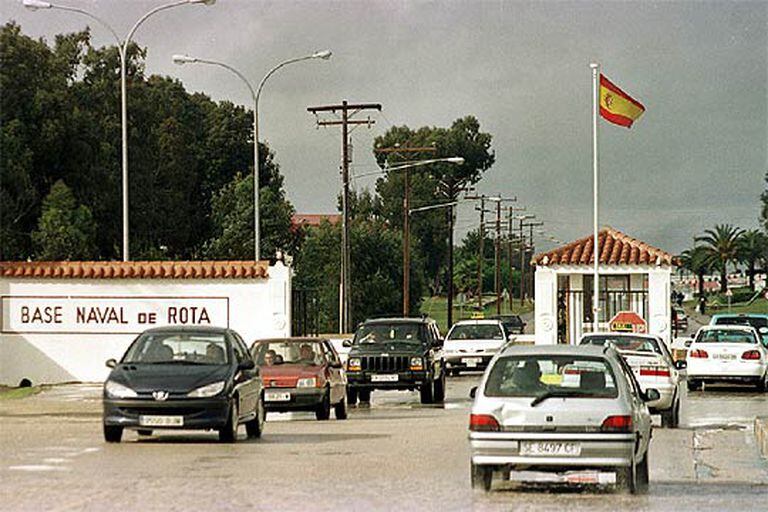 Entrada principal de la base naval de Rota, en Cádiz.
