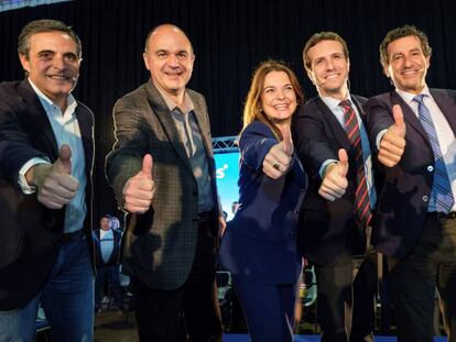 El presidente del PP, Pablo Casado, clausura un acto en Baleares. En vídeo, declaraciones de Casado.