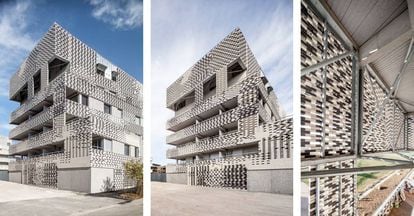 Tres imágenes de las viviendas construidas por Mateo para Toulouse.