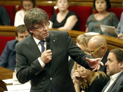 El &#039;president&#039; Carles Puigdemont, durante la sesi&oacute;n de control al &#039;Govern&#039;.