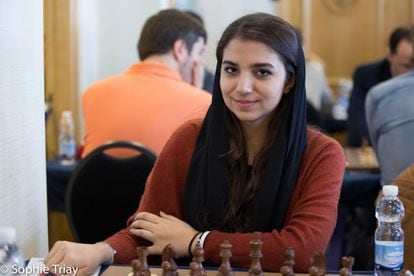 Sarasadat Khademalsharieh, durante el torneo de Gibraltar