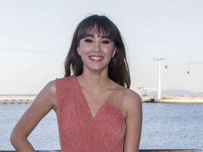 Aitana Ocaña antes de la final del festival de Eurovisión en Lisboa.