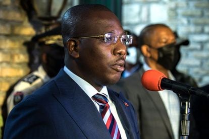 Claude Joseph, primer ministro interino de Haití, durante una conferencia de prensa, el pasado 11 de julio.