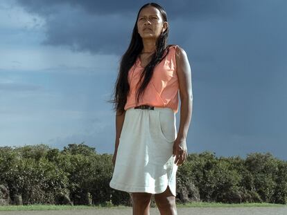 La líder indígena peruana Liz Chicaje Churay, fotografiada en las afueras de Iquitos en Perú.