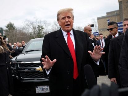 El expresidente de Estados Unidos y candidato presidencial republicano Donald Trump, en Londonderry, New Hampshire, el pasado 23 de enero.