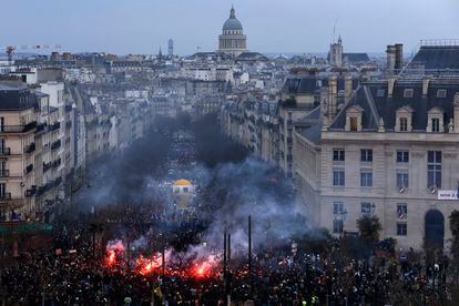 Vista general de la manifestación de París, este martes.