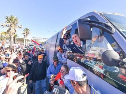 El candidato del Frente Amplio, Daniel Martínez, participa de un acto de campaña en Montevideo, el pasado 26 de septiembre.