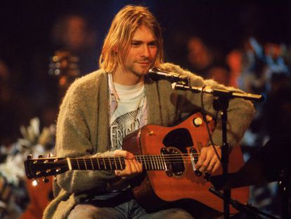 Kurt Cobain, l&iacute;der de Nirvana, en la grabaci&oacute;n del &#039;unpplugged&#039; de MTV en 1993.