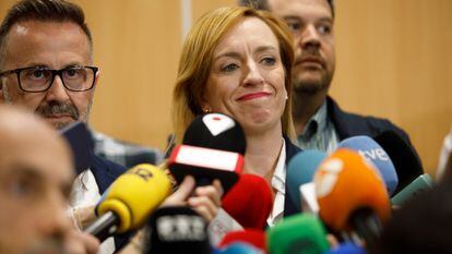 La alcaldesa de Maracena (Granada), Berta Linares, atiende a los medios de comunicación el pasado 26 de mayo de 2023.