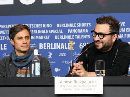 Gael Garc&iacute;a Bernal y Alonso Ruizpalacios, durante la rueda de prensa de &#039;Museo&#039;.