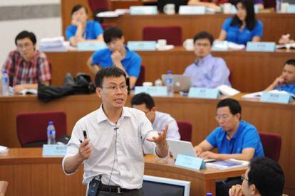 Imagen de una clase en la China Europe International Business School. 