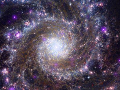 La galaxia espiral Messier 74, situada a unos 32 millones de años luz de la Tierra.