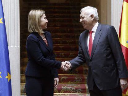 García-Margallo recibe a la Alta Representante de la UE para Asuntos Exteriores, Federica Mogherini, este lunes.