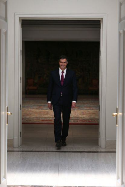 El presidente del Gobierno, Pedro Sánchez, en el palacio de La Moncloa, el 22 de junio de 2018.