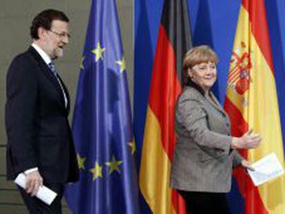 Mariano Rajoy, junto a Angela Merkel.