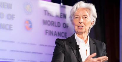 La directora gerente del Fondo Monetario Internacional (FMI), Christine Lagarde, este martes.