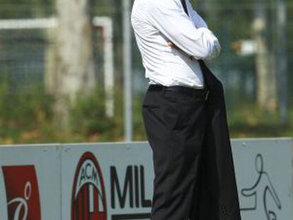 Filippo Inzaghi, en la ciudad deportiva del Milan.
