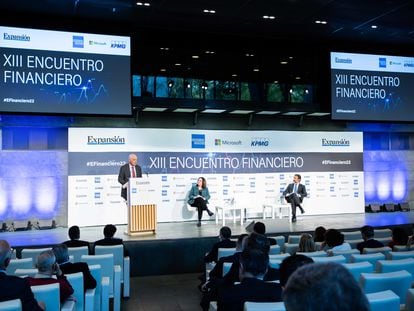 José Manuel Campa, presidente de la EBA, durante su discurso en el foro financiero organizado este lunes por KPMG y 'Expansión'.